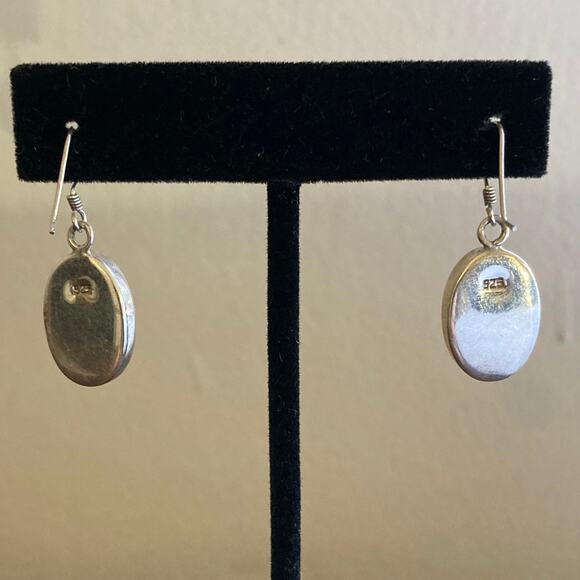 Mother of Pearl and Sterling Silver Earrings - Picture 6 of 7